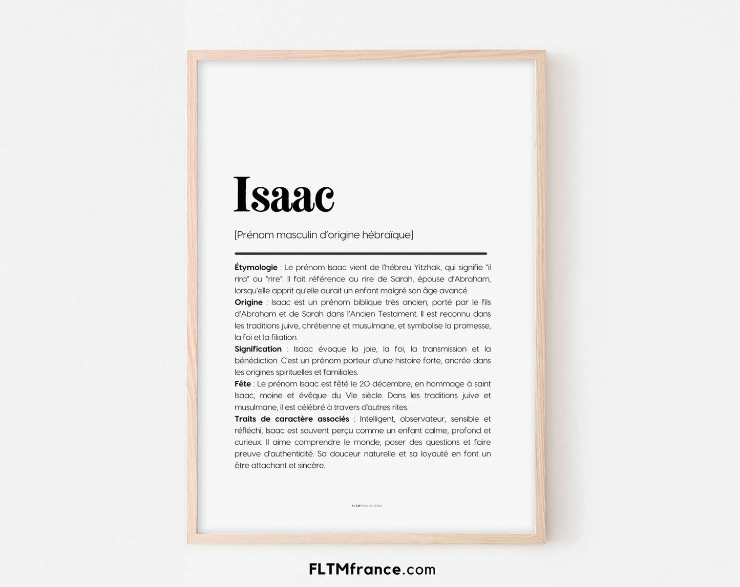 Affiche prénom Isaac à imprimer FLTM