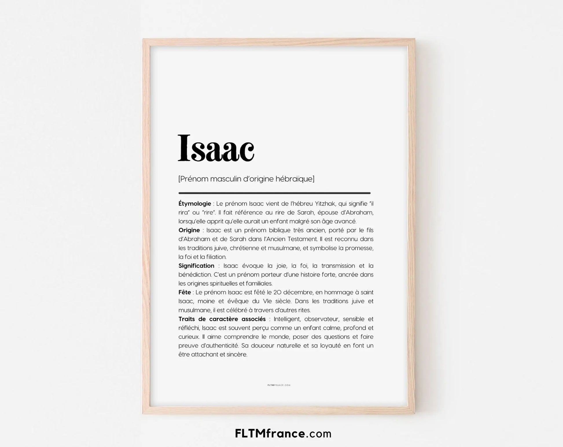 Affiche prénom Isaac à imprimer FLTM