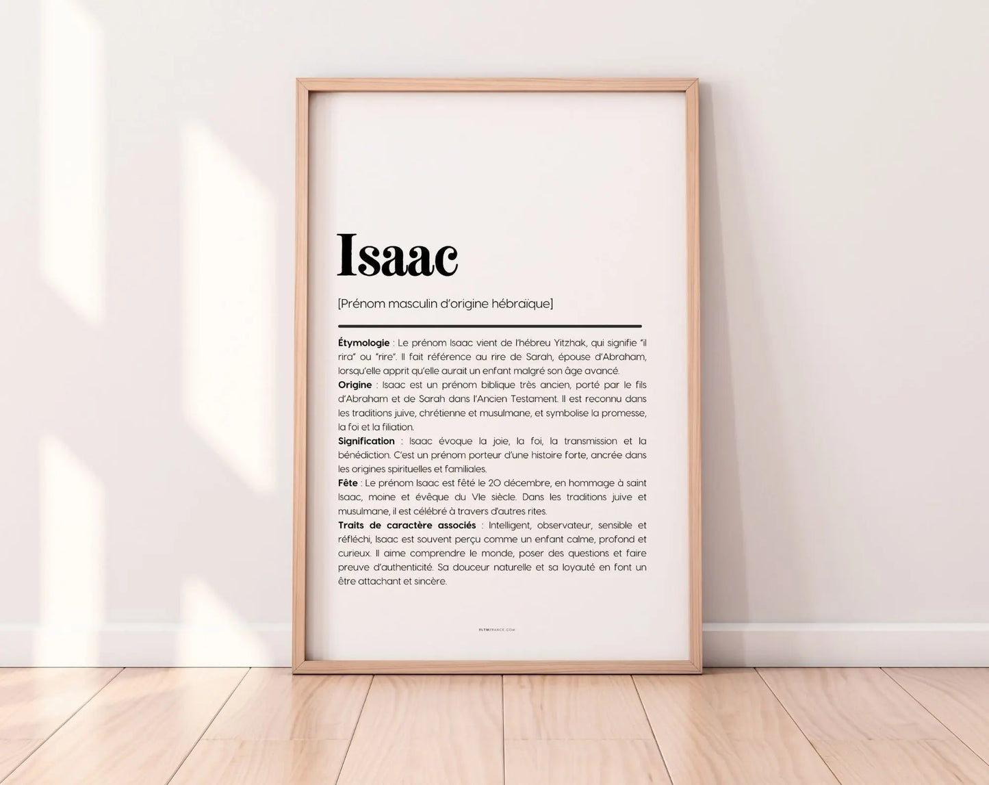 Affiche prénom Isaac à imprimer FLTM