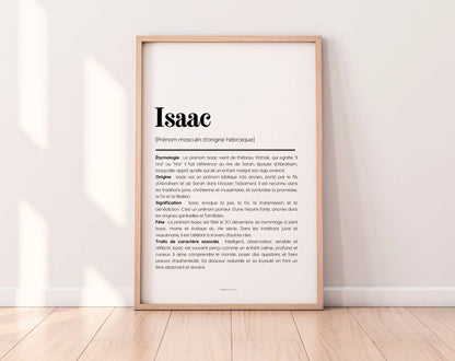 Affiche prénom Isaac à imprimer FLTM