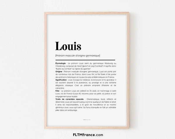 Affiche prénom Louis à imprimer