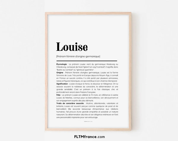 Affiche prénom Louise à imprimer
