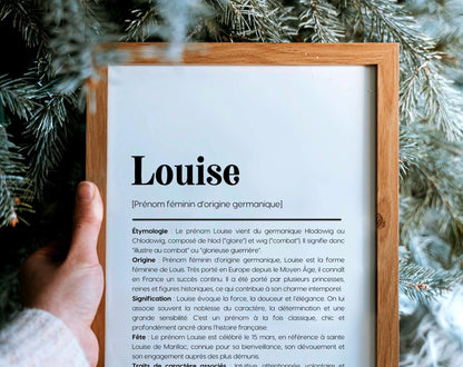 Affiche prénom Louise à imprimer FLTM