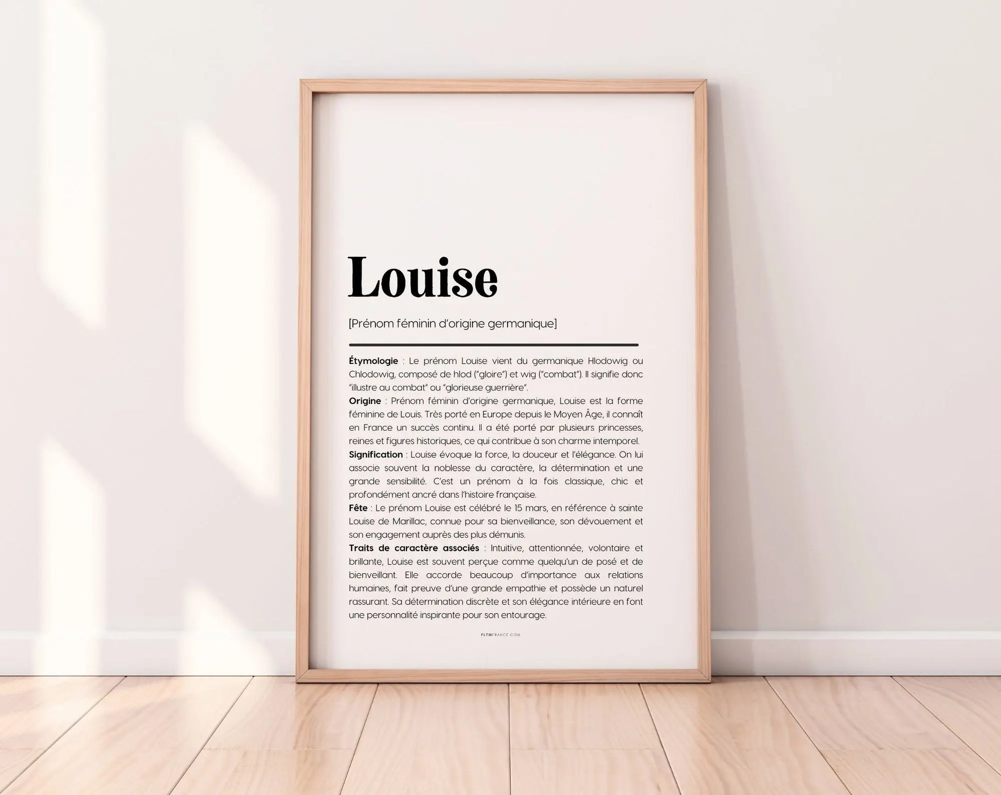 Affiche prénom Louise à imprimer FLTM