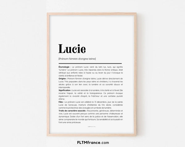 Affiche prénom Lucie à imprimer
