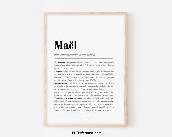 Affiche prénom Maël à imprimer