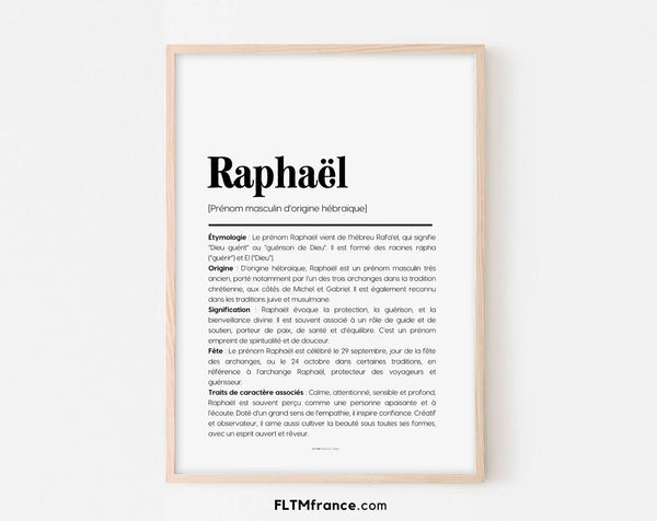 Affiche prénom Raphaël à imprimer