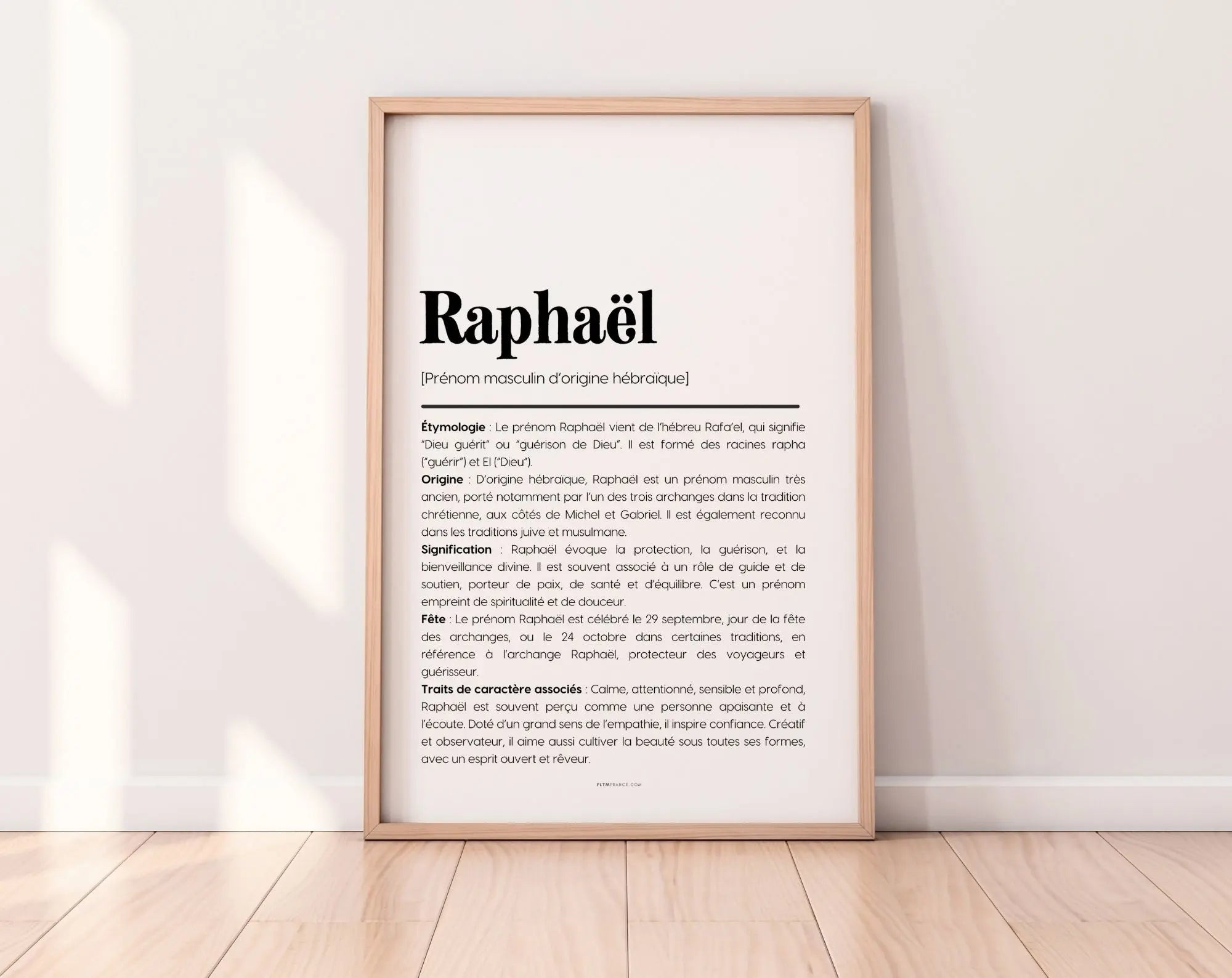 32920 Raphael Affiche prénom Raphaël à imprimer - FLTM
