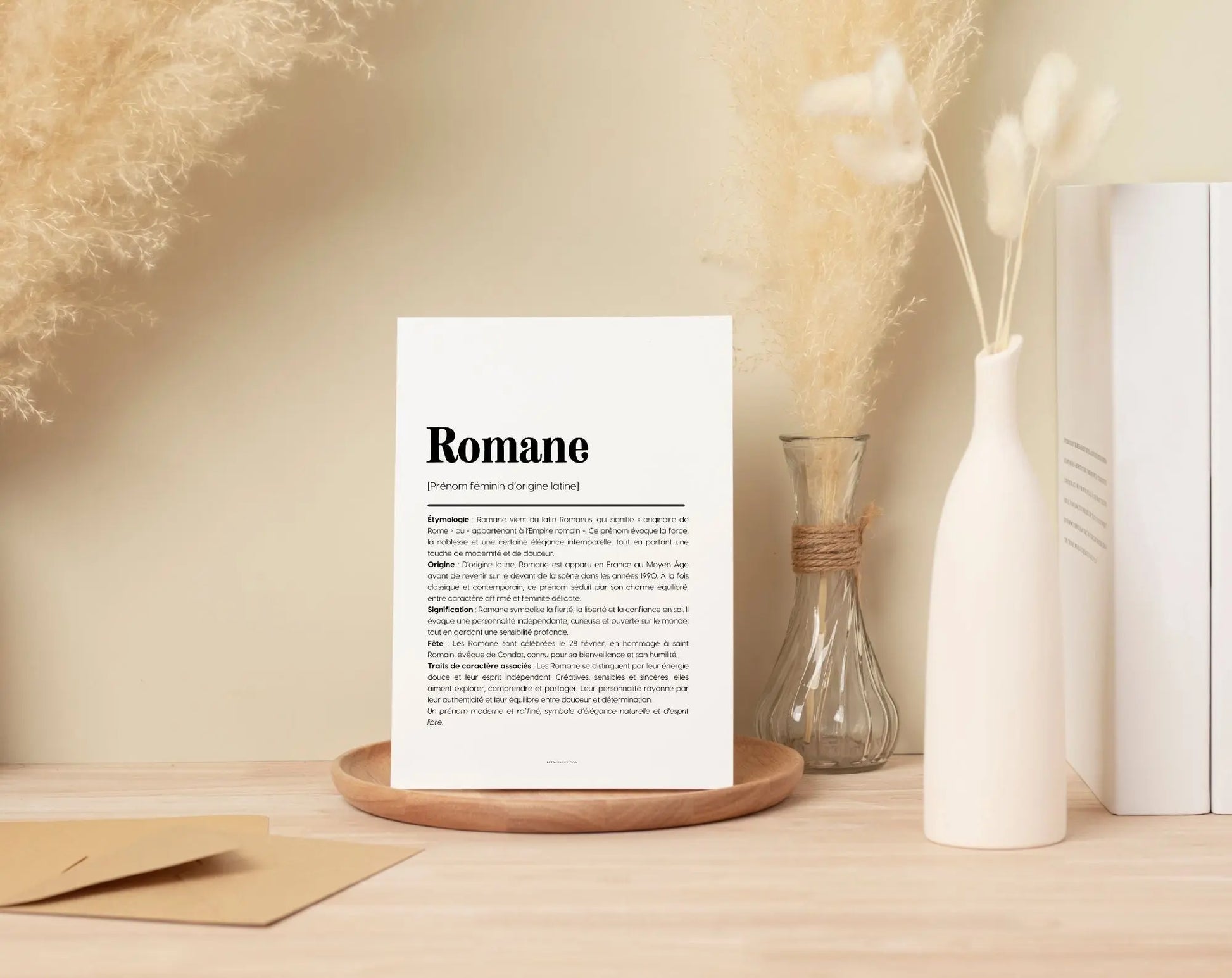 Affiche prénom Romane à imprimer FLTM