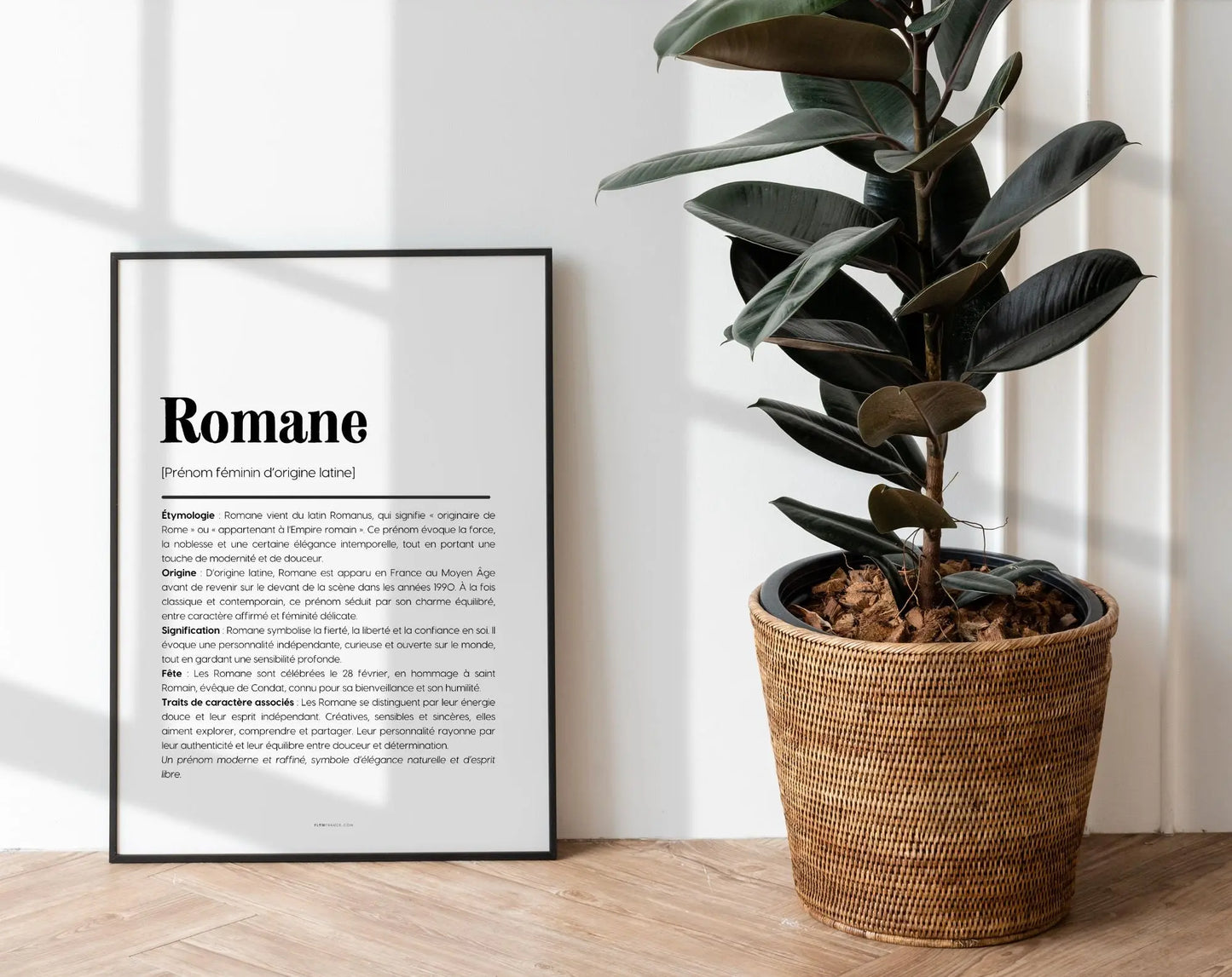 Affiche prénom Romane à imprimer FLTM