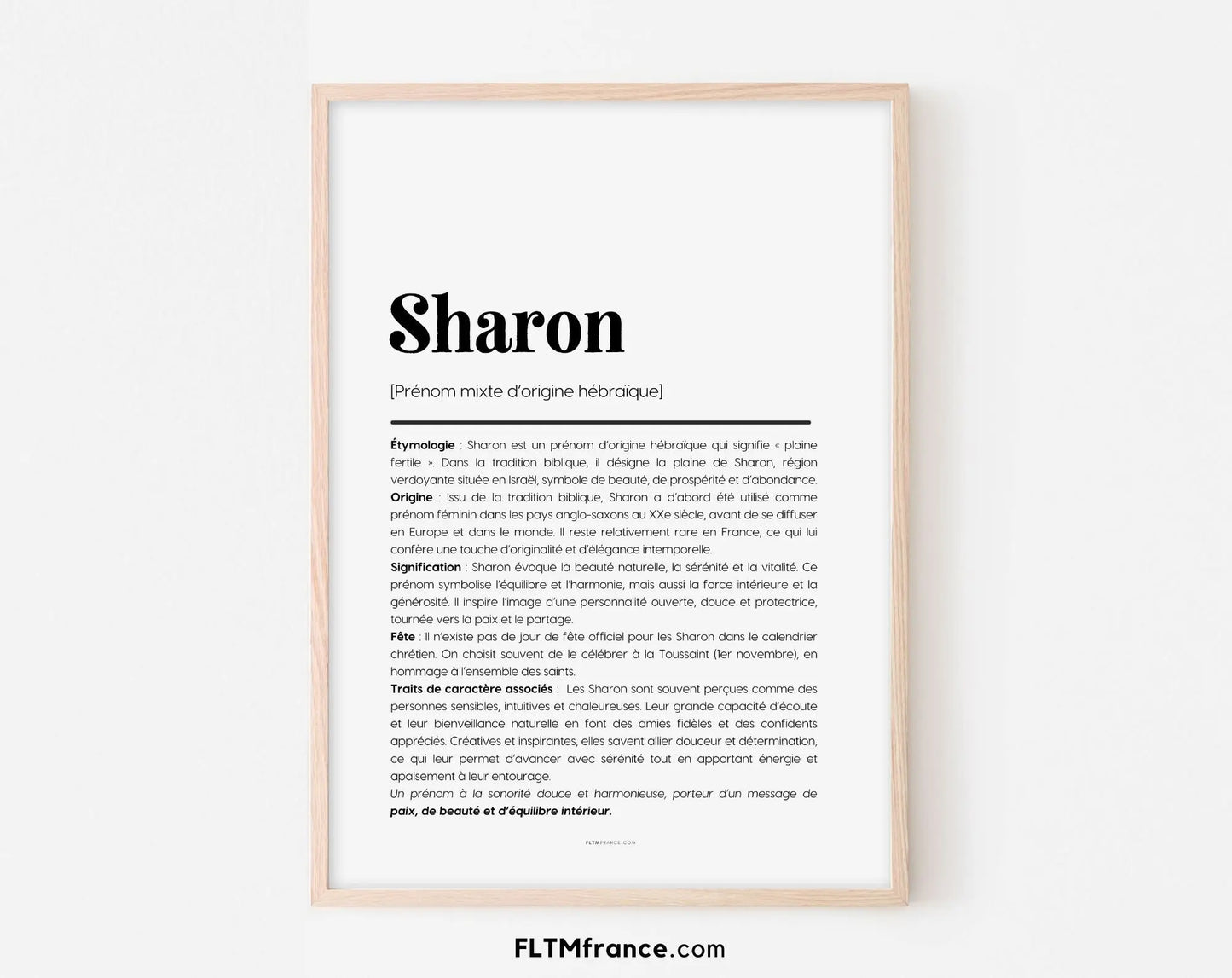 Affiche prénom Sharon à imprimer FLTM