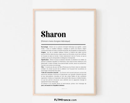 Affiche prénom Sharon à imprimer FLTM