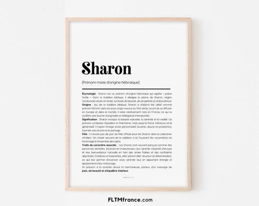 Affiche prénom Sharon à imprimer FLTM