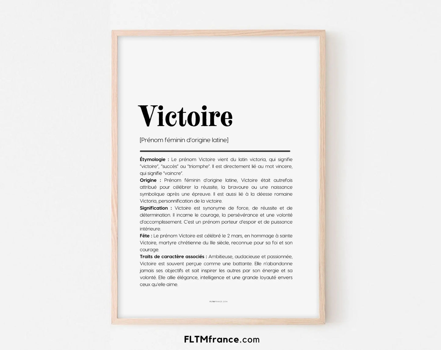 Affiche prénom Victoire à imprimer FLTM