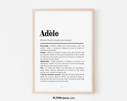 Affiche prénom Adèle à imprimer FLTM