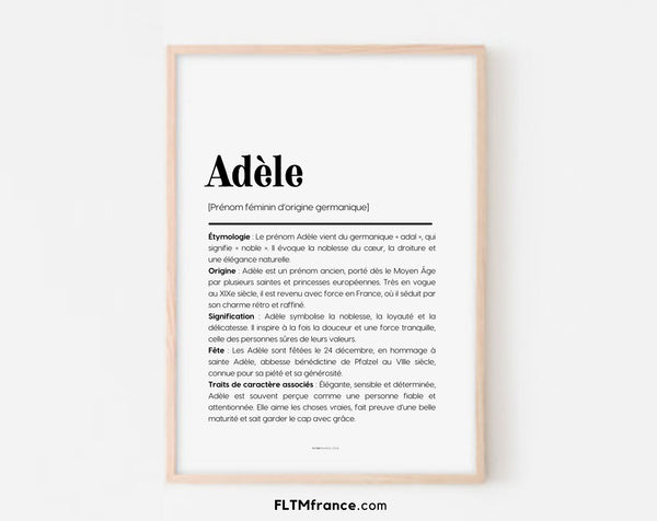 Affiche prénom Adèle à imprimer
