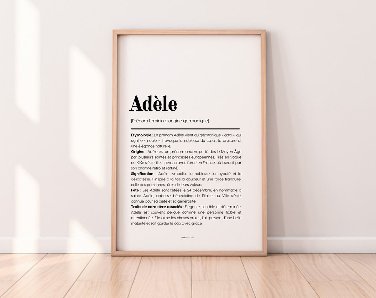 Affiche prénom Adèle à imprimer FLTM