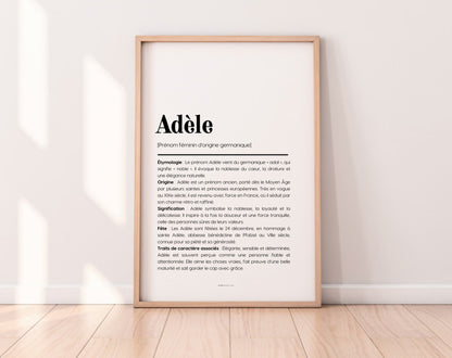 Affiche prénom Adèle à imprimer FLTM