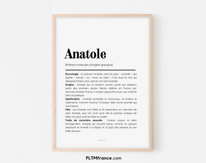 Affiche prénom Anatole à imprimer FLTM