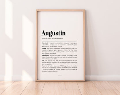 Affiche prénom Augustin à imprimer FLTM