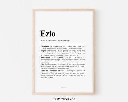 Affiche prénom Ezio à imprimer FLTM