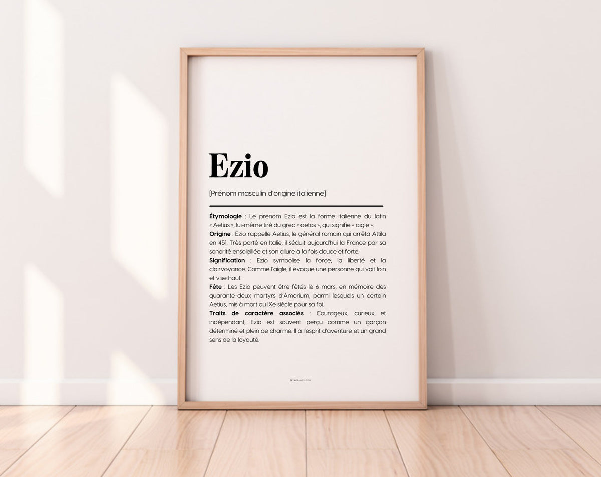 Affiche prénom Ezio à imprimer FLTM