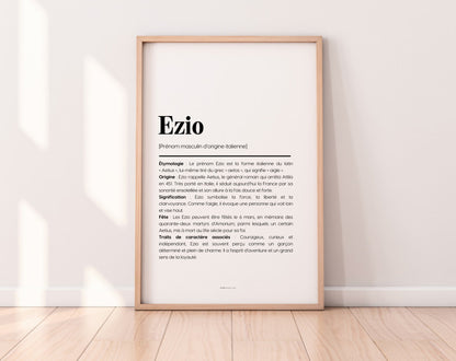 Affiche prénom Ezio à imprimer FLTM