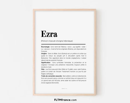 Affiche prénom Ezra à imprimer FLTM
