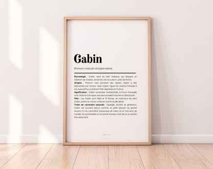 Affiche prénom Gabin à imprimer FLTM