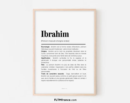 Affiche prénom Ibrahim à imprimer FLTM