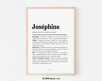 Affiche prénom Joséphine à imprimer FLTM