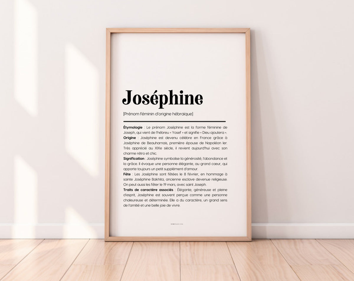 Affiche prénom Joséphine à imprimer FLTM