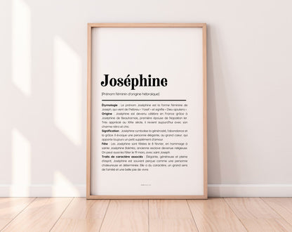 Affiche prénom Joséphine à imprimer FLTM