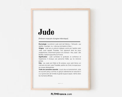 Affiche prénom Jude à imprimer FLTM