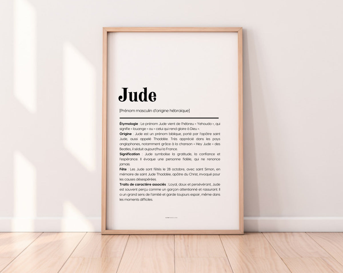 Affiche prénom Jude à imprimer FLTM