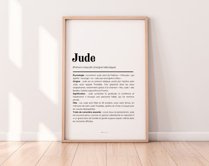 Affiche prénom Jude à imprimer FLTM