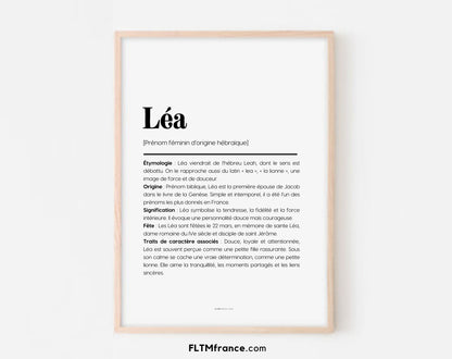 Affiche prénom Léa à imprimer FLTM