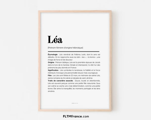 Affiche prénom Léa à imprimer