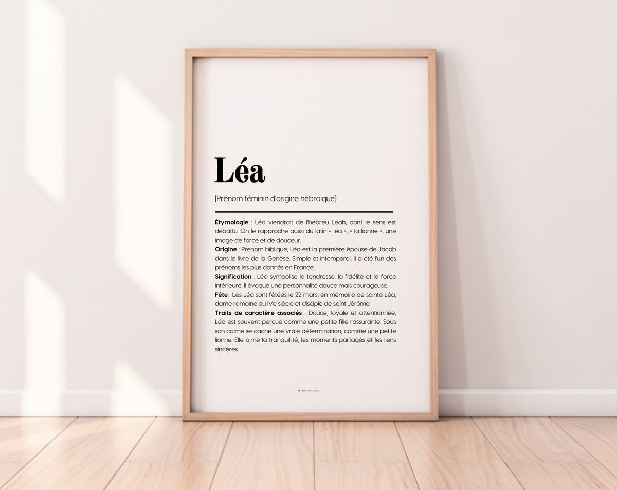 Affiche prénom Léa à imprimer FLTM
