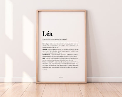 Affiche prénom Léa à imprimer FLTM