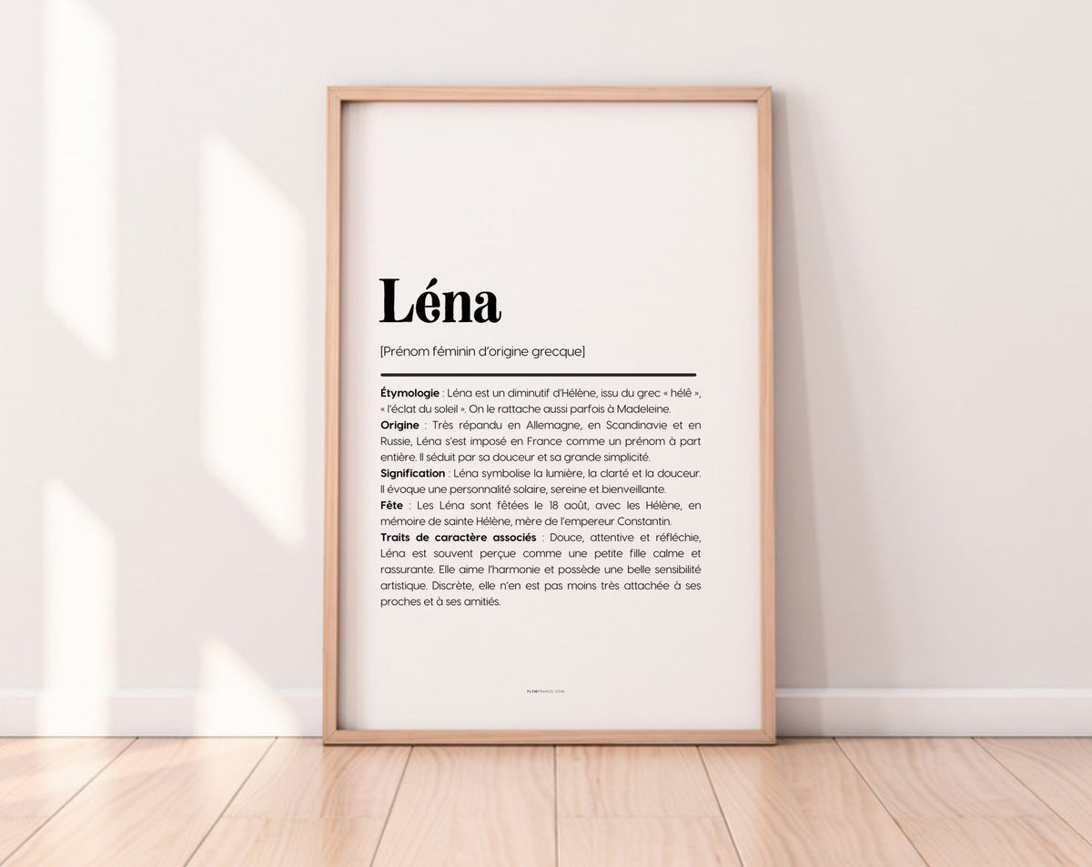 Affiche prénom Léna à imprimer FLTM