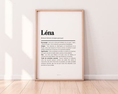 Affiche prénom Léna à imprimer FLTM