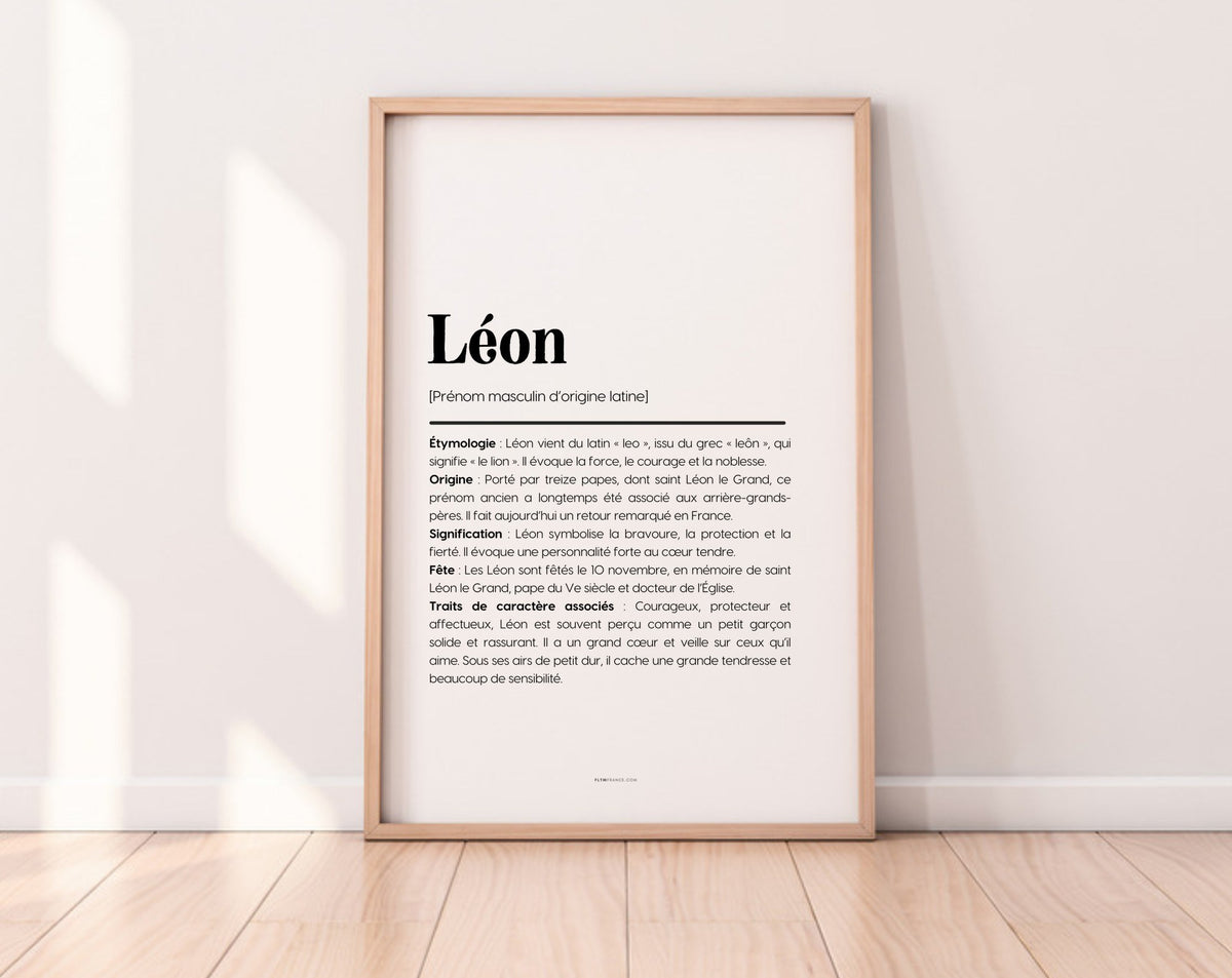 Affiche prénom Léon à imprimer FLTM