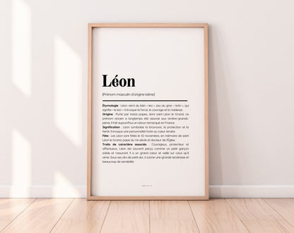 Affiche prénom Léon à imprimer FLTM