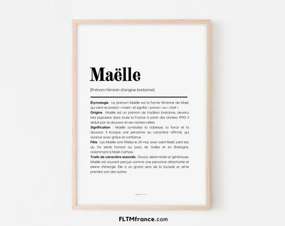 Affiche prénom Maëlle à imprimer FLTM