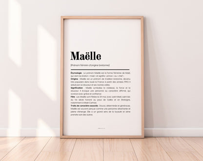 Affiche prénom Maëlle à imprimer FLTM