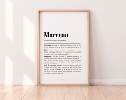Affiche prénom Marceau à imprimer FLTM