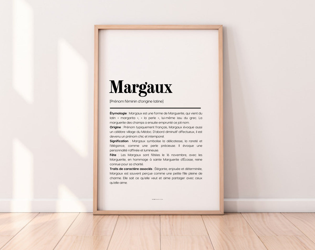 Affiche prénom Margaux à imprimer FLTM