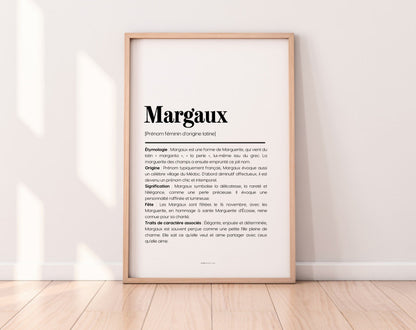 Affiche prénom Margaux à imprimer FLTM