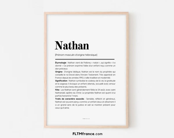 Affiche prénom Nathan à imprimer